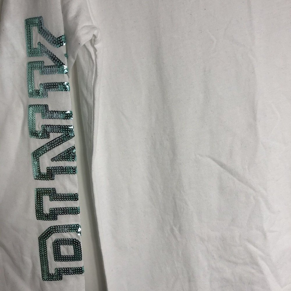 VICTORIA'S SECRET PINK ST. PATRICK'S DAY SHAMROCK BLING CREW L SLEEVE TSHIRT S - Picture 3 of 7